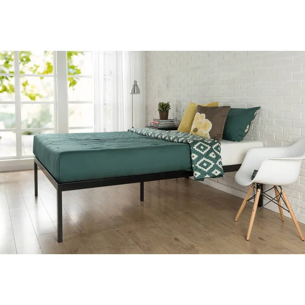 Full 18x22 Lorrick Quick Snap Platform Bed Frame Black - Zinus