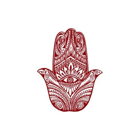 Bungalow Rose Eli Hamsa Hand Fish Eye Wall Decal, Purple