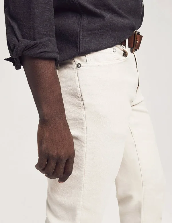 Faherty Men's Stretch Terry 5-Pocket Pants - Stone - Size 32, Cotton/Rayon/Lyocell