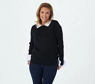 Laurie Felt Layered Sweater - Size XX-Small, Black