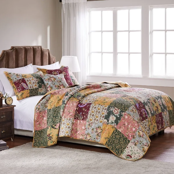 Greenland Home Fashions Greenland Home Antique Chic 5-Piece Oversized Reversible Cotton Quilt Set 5 Piece King