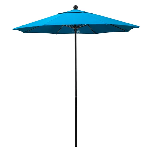 California Umbrella 7.5-ft. Complete Fiberglass Sunbrella Patio Umbrella Canvas Cyan