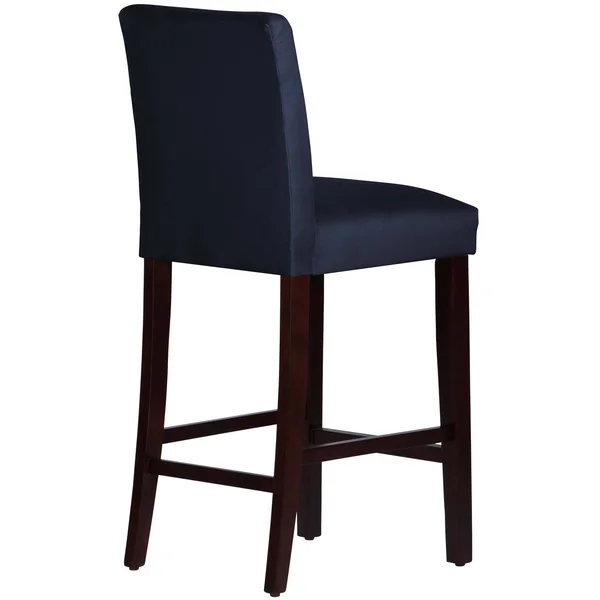 Hendrix Bar Stool with Espresso Legs Navy Velvet - Cloth & Co.