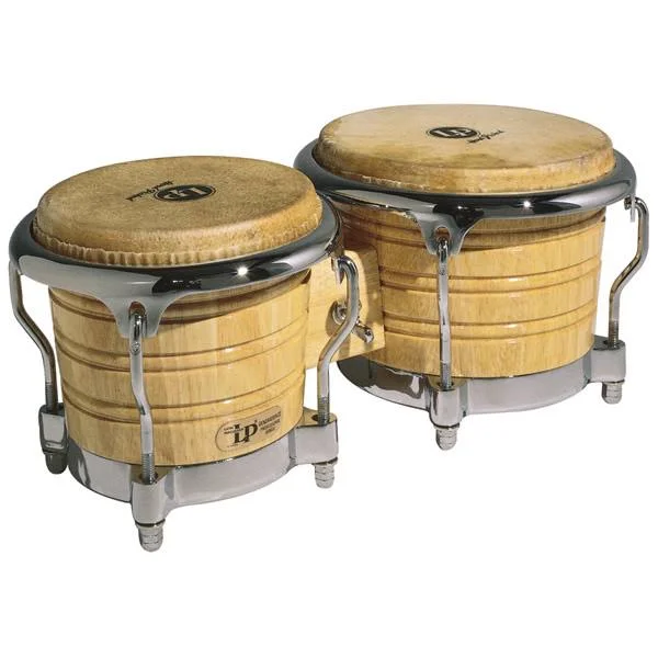 Latin Percussion LP201A-2 Generation II Bongo & Traditional Natural & Chrome