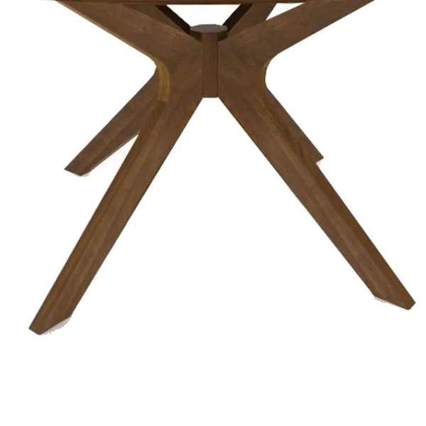 Contemporary 59 inch Round Wooden Dining Table with Spider Legs - Brown