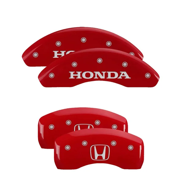 MGP Caliper Covers 20225SHOHRD - Front and Rear Red Honda H-Logo Caliper Covers