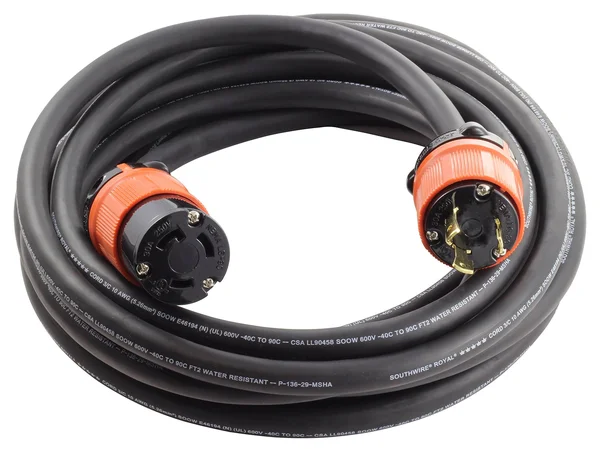 AC Works NEMA L6-30 Rubber SOOW 10/3 Extension Cord (25ft)