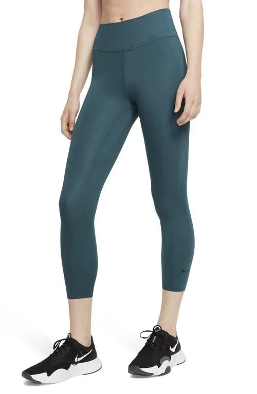 Nike One Luxe Women's Mid-Rise Crop Leggings (Dark Teal Green)