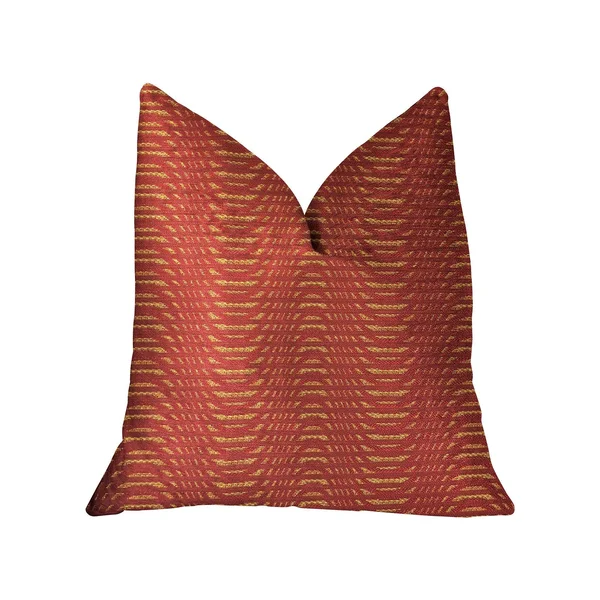 Plutus New Earth Ripple Red Luxury Throw Pillow 24x22L x24x22W