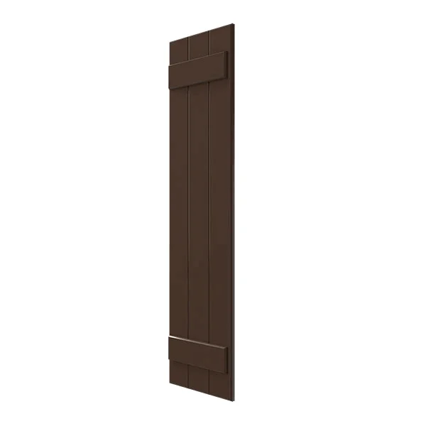 Ekena Millwork CWB12X077TBC 12x22W x 77x22H Exterior Three Board (2 Batten) Composite Board-n-Batten Shutters (Per Pair) - Tudor