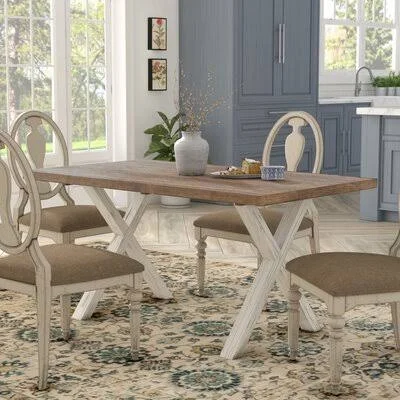 Efigenia Solid Wood Dining Table August Grove Base Color: Gray