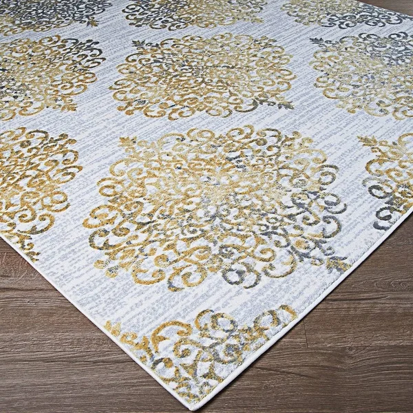 Couristan Calinda Montebello Steel Blue-Ivory Area Rug 9 Foot 2 inch x 12 Foot 5 inch