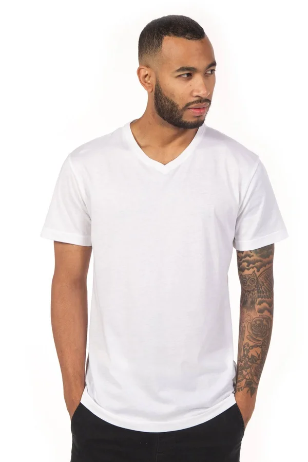 Ably Apparel Jamison V-Neck Cotton T-Shirt, Repels Liquids, Stains, and Odors