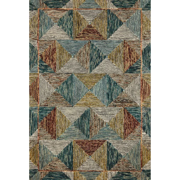 Alexander Home Kaleidoscope Geometric Hand-Hooked Wool Rug - 3&0x22 x 3&0x22 Round - Ivory - Multi