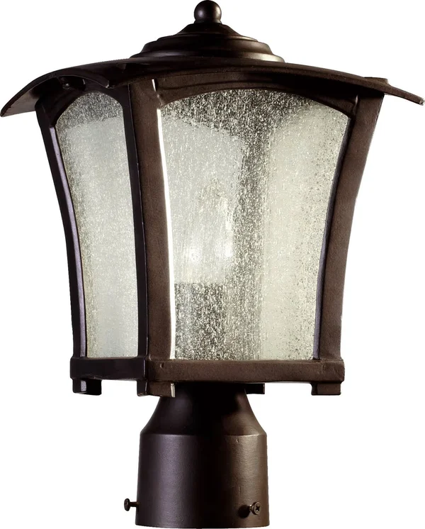 Quorum Gable 1 Light Post Light, Oiled Bronze - 7512-8-86