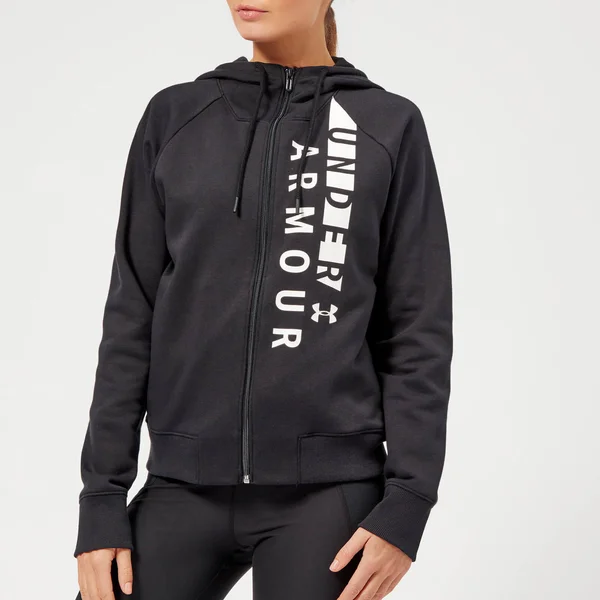 Under Armour Women's Rival Fleece Full Zip Hoodie - Black - White