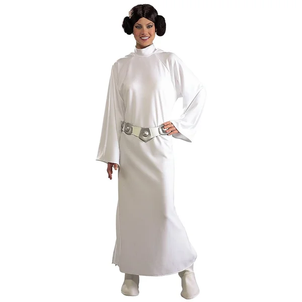 Rubie&s Costume Women’s Princess Leia Deluxe Halloween Costume, White, OS