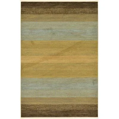 Simsbury Striped Beige Area Rug Red Barrel Studio Rug Size: Rectangle 6' x 9'
