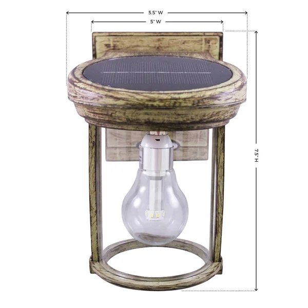 Gama Sonic Solar Coach 1-Light Black Outdoor Wall Lantern Sconce