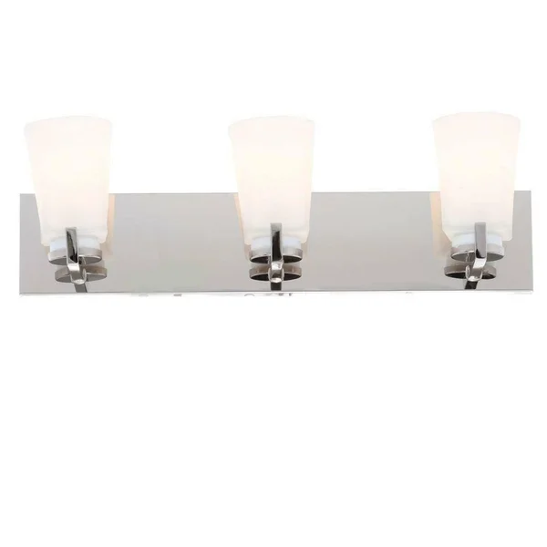 Hampton Bay - 15233, Wellman 3-Light Polished Nickel Bath Light
