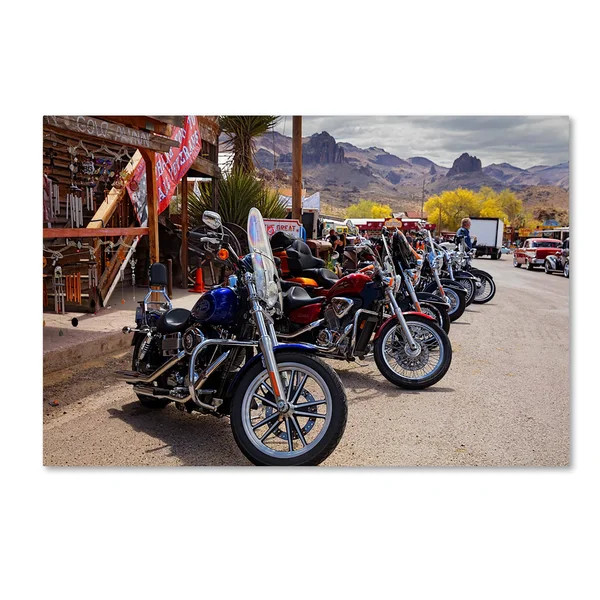 Trademark Art RT 66 Fun Run Oatman Motorcycles' Gallery-Wrapped Canvas Art