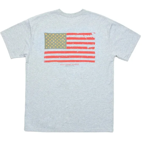 Southern Marsh Vintage Flag Pocket Tee Light Gray, L
