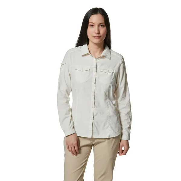 Craghoppers Womens/Ladies Nosilife Adventure II Long Sleeved Shirt, 4 US, Sea Salt