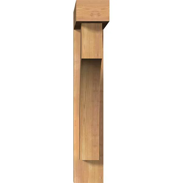 Ekena Millwork 1464447 5 1/2x22W x 24x22D x 32x22H Westlake Block Smooth Bracket w/ Offset Brace - Western Red Cedar
