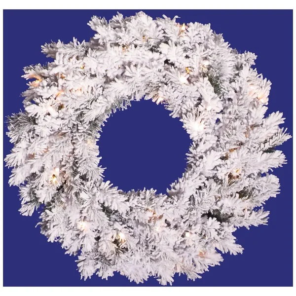 Vickerman A806320 Flocked Alaskan Wreath - 20x22