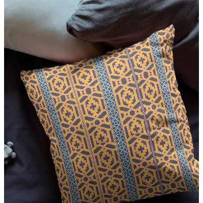 Gerton Square Pillow Cover & Insert Bungalow Rose Color: Brown/Yellow, Size: 18x22 x 18