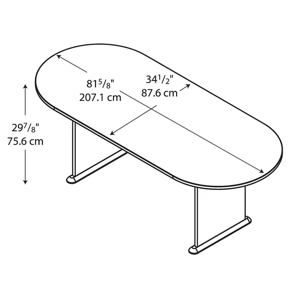 Bush Racetrack Conference Table - Pewter
