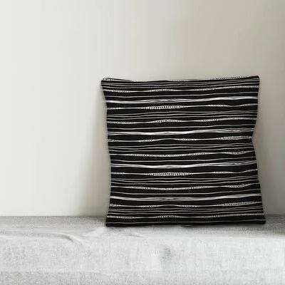 Burban Wavy Lines Stripped Throw Pillow Zipcode Design Color: Black, Size: 20x22 x 20x22