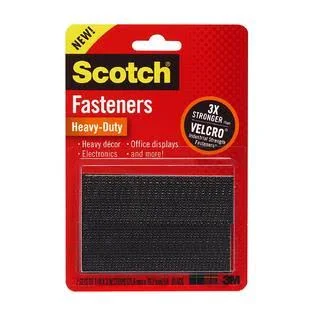 Scotch Heavy-Duty Fasteners - 2 Sets of 1 x 3 Inches, Strips, Black (RFD7091)