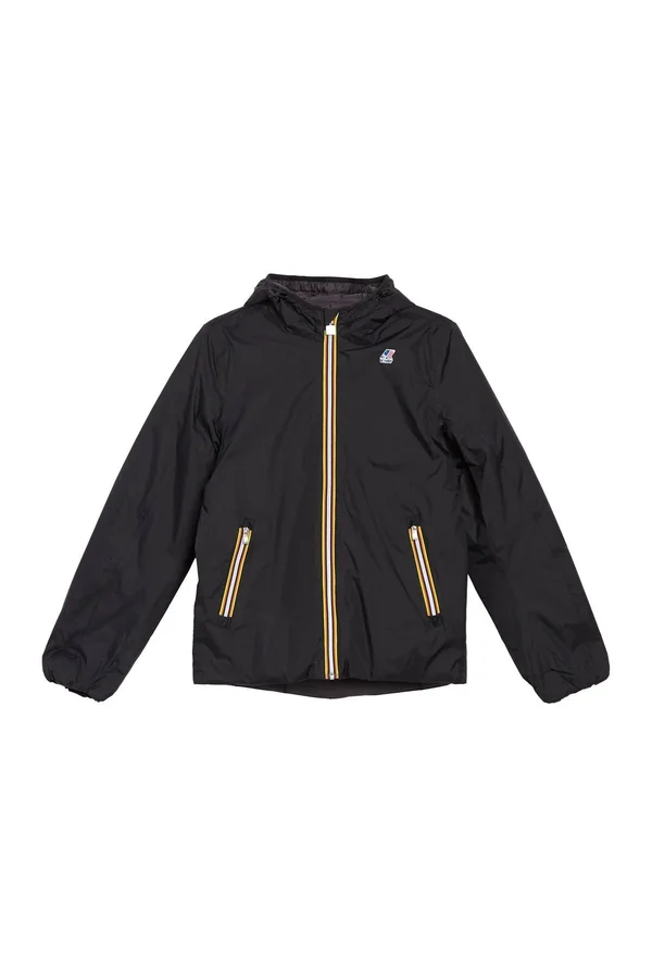 K-Way Jacques Thermo Plus Double Waterproof Reversible Jacket (Baby) Black-Grey A A64 - Mens Clothi