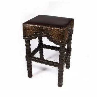 Ettalyn Bar & Counter Stool Bungalow Rose Seat Height: Bar Stool (31x22 Seat Height) - Color: Brown Croc