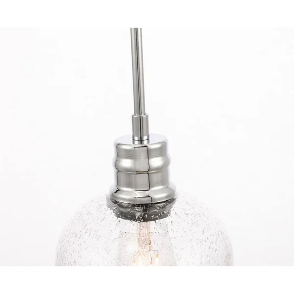 Ivy Terrace Candie 6-Inch 1-Light Clear Glass Pendant, Size: Chrome