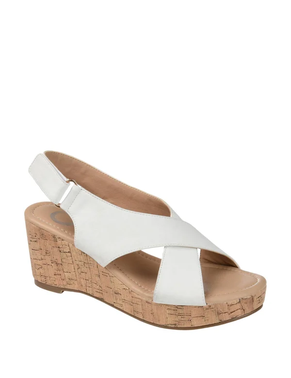 Journee Collection Women's Jenice Wedge Sandal White 6