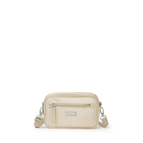 Baggallini RFID Festival Bag (Champagne Shimmer), 8.5" x 5.5" x 2"