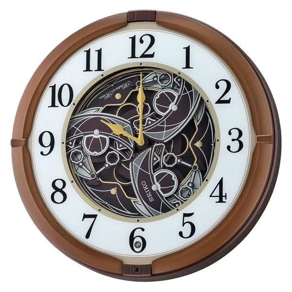 Seiko QXM380B Melodies in Motion Clock Metallic Brown