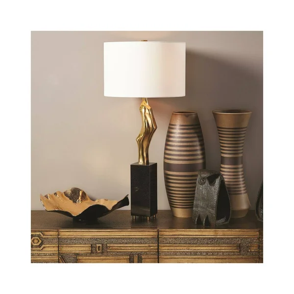 Global Views Wave Platter Crackle, Gold