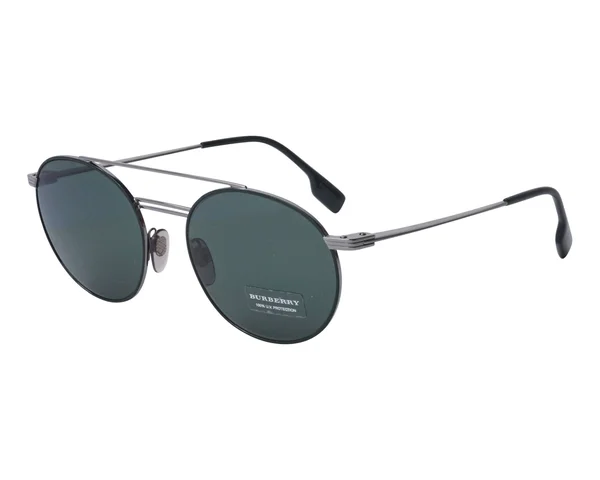 Burberry BE3109 Sunglasses, 53-19-145, 100371 Gunmetal/Matte Green