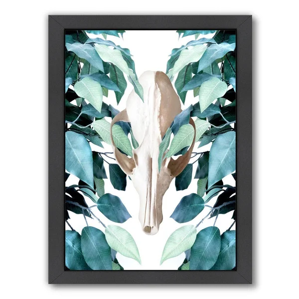 Contemporary Blue-Grey Framed Art Set - Black