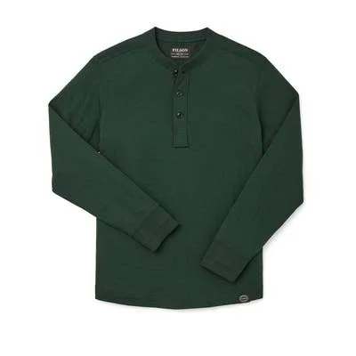 Filson Men's Double Layer Henley L/S Shirt, Fir Green, L