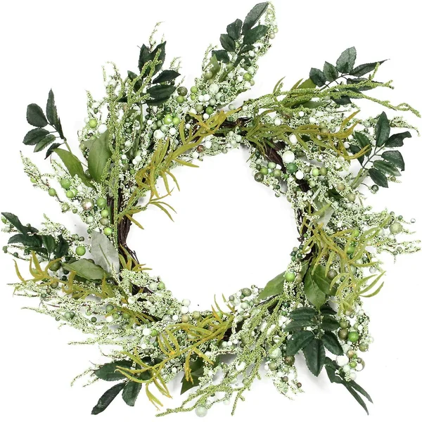 Northlight 12x22 Green and Brown Decorative Mixed Berry Artificial Spring Floral Twig Wreath - Unlit