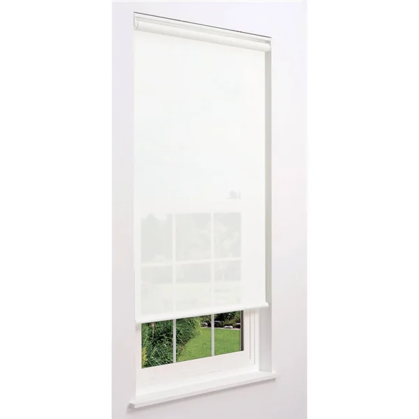 Linen Avenue Cordless 5% Solar Screen Standard Roller Shade - White 28 W x 78 H
