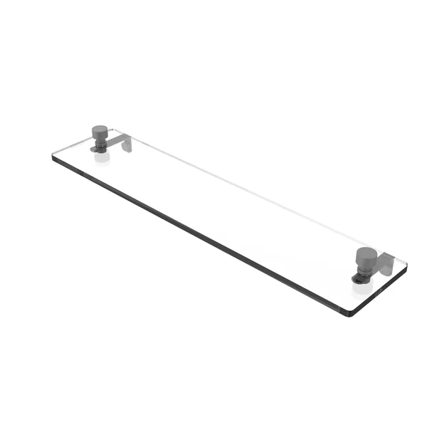Allied Brass Foxtrot Glass Vanity Shelf with Beveled Edges - Matte Gray - 22 inch