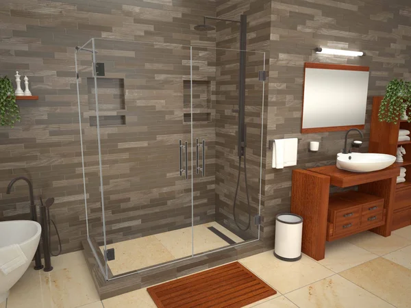 Tile Redi Double Threshold Shower Base with Designer Grate - Bronze