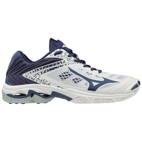 Mizuno - Wave Lightning Z5 Women's Volleyball Shoe, White-Navy, Size 7