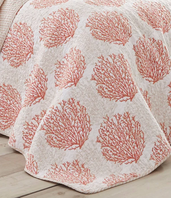 Laura Ashley Coral Coast Quilt Set Twin