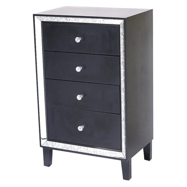 Heather Ann Avery 4 Drawer Cabinet; Black